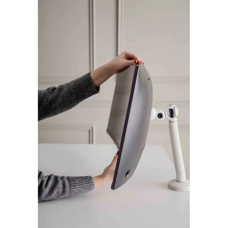 BakkerElkhuizen BE Flexible Single BNEBFSW brazo para monitor con muelle mecánico, montaje en escritorio, 17-35 pulgadas (43,2-88,9 cm), blanco