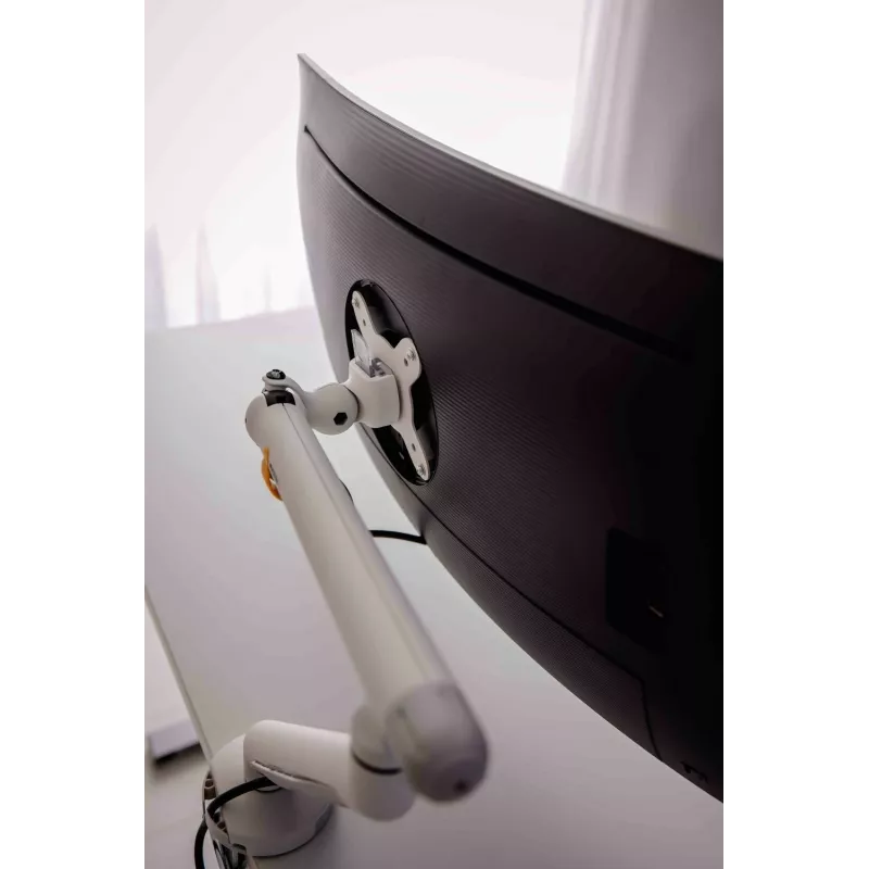 BakkerElkhuizen BE Flexible Single BNEBFSW brazo para monitor con muelle mecánico, montaje en escritorio, 17-35 pulgadas (43,2-88,9 cm), blanco