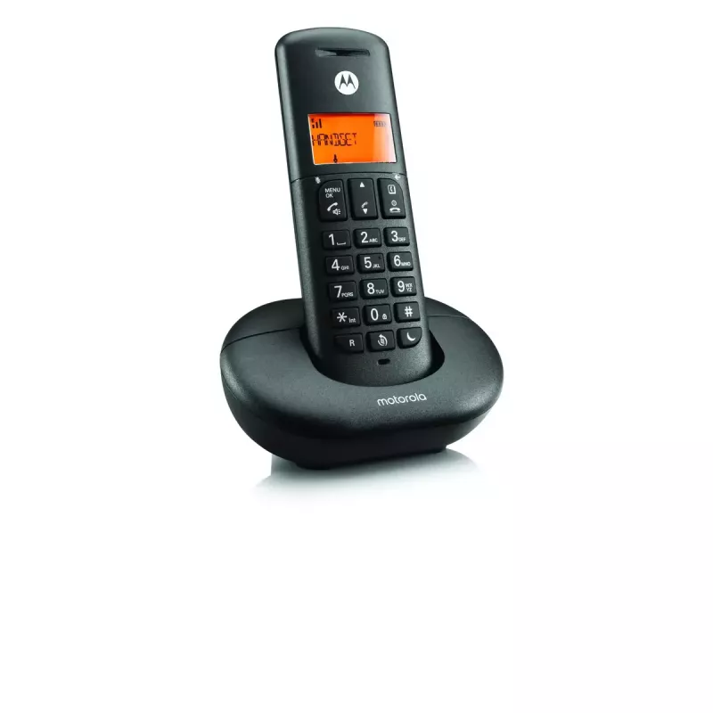 Teléfono inalámbrico DECT MOTOROLA E201 — auricular inalámbrico con manos libres, hasta 50 registros