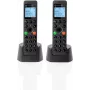 Teléfono DECT Motorola DOT202 Twin auricular inalámbrico Identificador de llamadas Negro