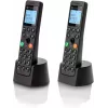 Teléfono DECT Motorola DOT202 Twin auricular inalámbrico Identificador de llamadas Negro