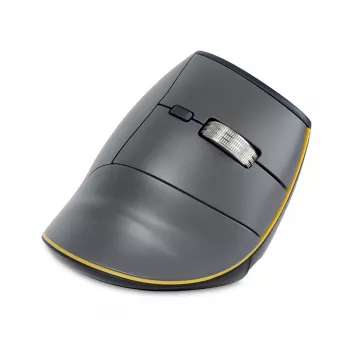 Ratón BakkerElkhuizen FastForward, para diestros, diseño vertical, óptico, RF Wireless + Bluetooth + USB Type-C, 500 DPI, gris