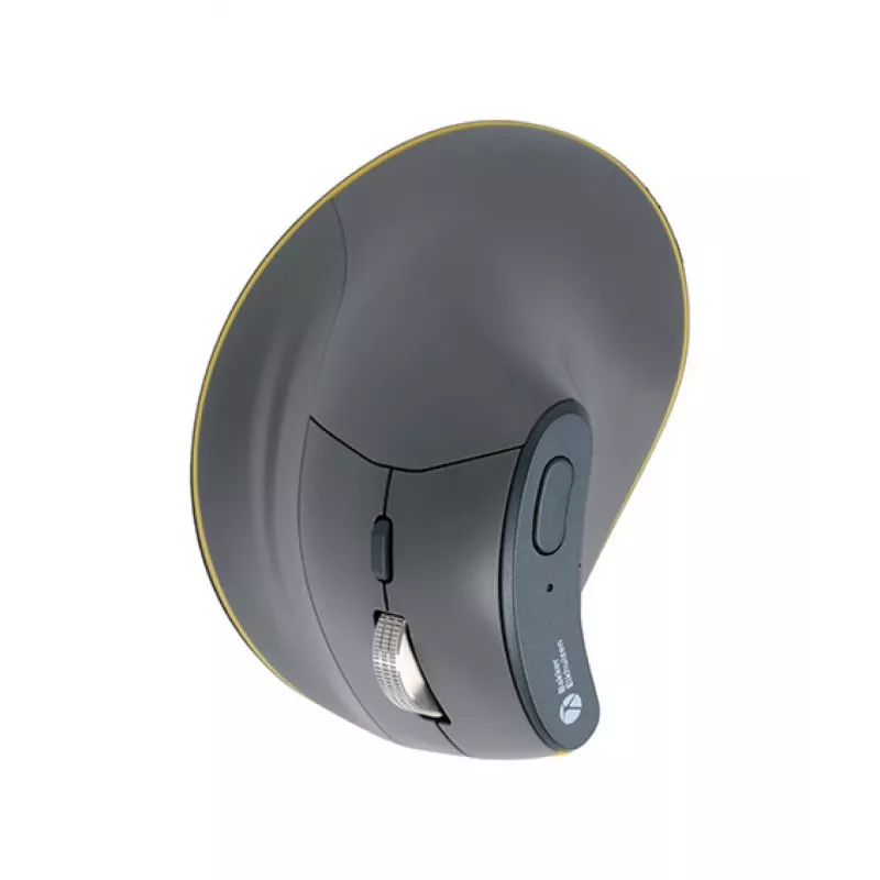 Ratón BakkerElkhuizen FastForward, para diestros, diseño vertical, óptico, RF Wireless + Bluetooth + USB Type-C, 500 DPI, gris