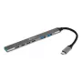 Hub USB-C 7 en 1 BakkerElkhuizen BNECHUB3A4C — 7 conexiones (USB 3.2 Gen1 A, USB 3.2 Gen1 C, USB 2.0), carcasa de aluminio, gris/negro