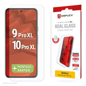 Protector de pantalla Displex (10H) para Google Pixel 9 Pro XL, Pixel 10 Pro XL, marco de montaje Eco, resistente a arañazos