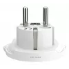 Adaptador de viaje SKROSS World to Europe — entrada universal a enchufe europeo, blanco, 64×58×47 mm