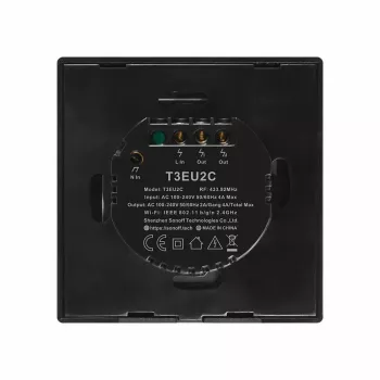 Interruptor de luz táctil Sonoff T3 EU TX WiFi RF 433 2 canales – interruptor inteligente de pared, panel táctil EU