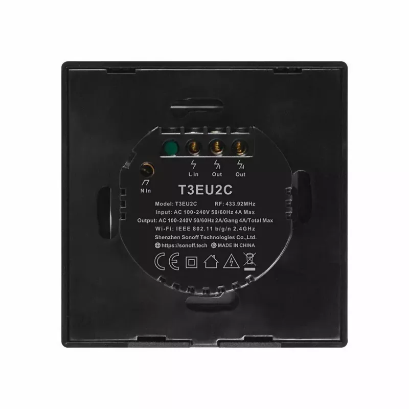 Interruptor de luz táctil Sonoff T3 EU TX WiFi RF 433 2 canales – interruptor inteligente de pared, panel táctil EU