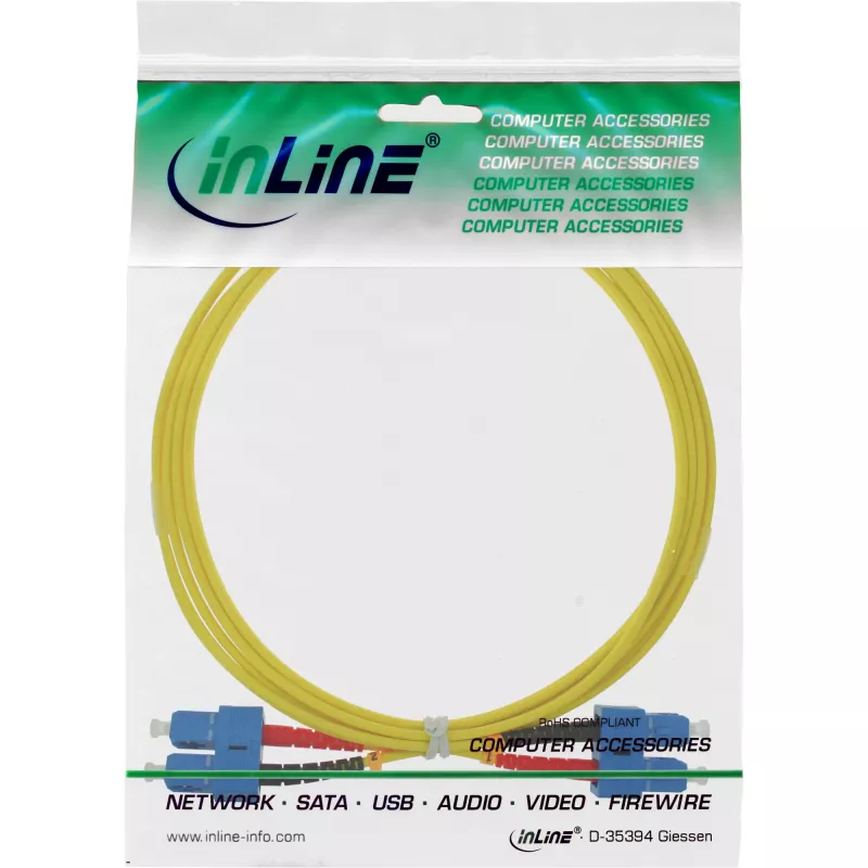Cable de fibra óptica dúplex InLine SC/SC 9/125µm OS2 10m