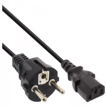 Cable de alimentación InLine, CEE 7/7 recto / conector macho IEC C13 de 3 pines, negro, 5m