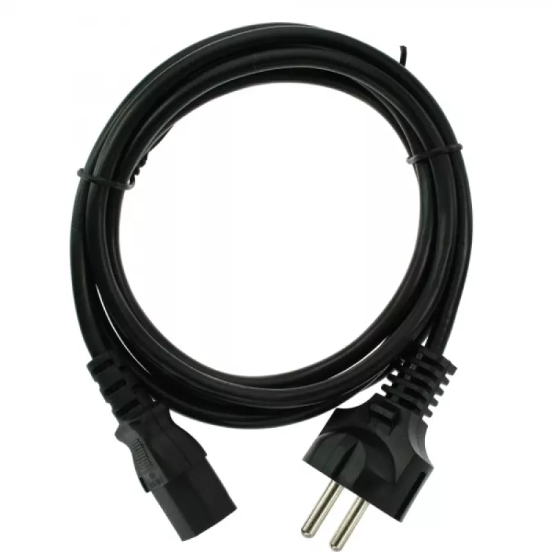 Cable de alimentación InLine, CEE 7/7 recto / conector macho IEC C13 de 3 pines, negro, 5m