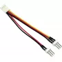 Adaptador de ventilador InLine conector hembra 3 pines / 2x conector macho 3 pines aprox. 0,10m