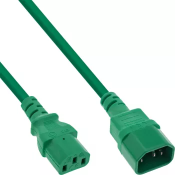 Alargador de cable de alimentación InLine, C13 / C14, verde, 2 m