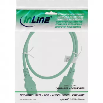 Alargador de cable de alimentación InLine, C13 / C14, verde, 0,5 m