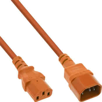 Alargador de cable de alimentación InLine, C13 / C14, naranja, 2 m