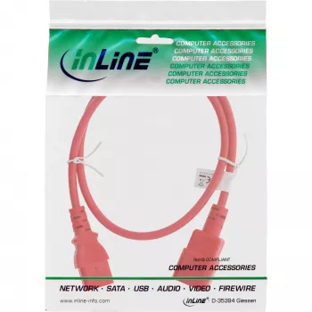 Alargador de cable de alimentación InLine, C13 / C14, rojo, 2 m