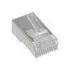 Conector macho 8P8C RJ45 blindado para cable redondo, InLine, pack de 10, plateado