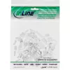 Conector macho 8P8C RJ45 blindado para cable redondo, InLine, pack de 10, plateado