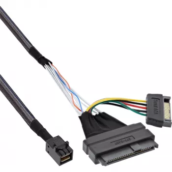 Cable de conexión U.2 InLine, SSD con U.2 (SFF-8639) a SFF-8643 + alimentación, 0,75 m