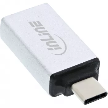Adaptador USB 3.2 Gen.2 InLine, conector macho USB-C a conector hembra USB-A, plateado