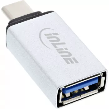 Adaptador USB 3.2 Gen.2 InLine, conector macho USB-C a conector hembra USB-A, plateado