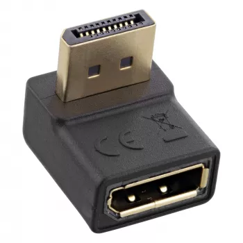 Adaptador DisplayPort InLine, conector macho / hembra DisplayPort, acodado hacia arriba