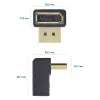 Adaptador DisplayPort InLine, conector macho / hembra DisplayPort, acodado hacia arriba