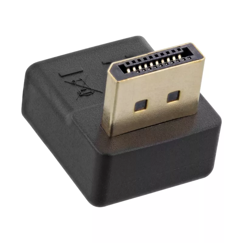 Adaptador DisplayPort InLine, conector macho / hembra DisplayPort, acodado hacia abajo