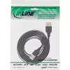 Cable plano USB 2.0 InLine, conector macho / hembra Type-A, bañado en oro, negro, 3 m
