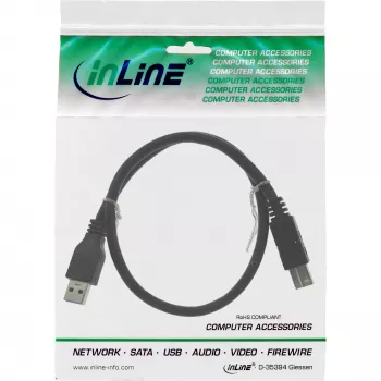 Cable USB 3.2 Gen.1, conector macho Type-A / conector macho Type-B, InLine 35310, 1 m, negro