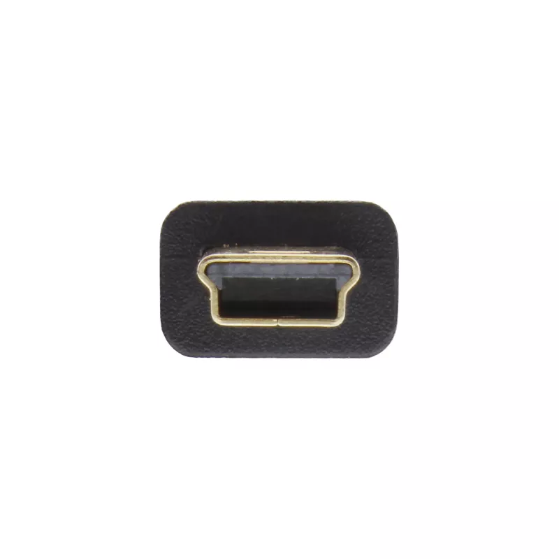Cable plano USB 2.0 InLine, conector macho USB Type-A / conector macho Mini-B de 5 polos, negro/dorado, 2 m