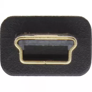 Cable plano USB 2.0 InLine, conector macho USB Type-A / conector macho Mini-B de 5 polos, negro/dorado, 5 m