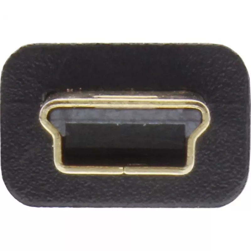 Cable plano USB 2.0 InLine, conector macho USB Type-A / conector macho Mini-B de 5 polos, negro/dorado, 5 m