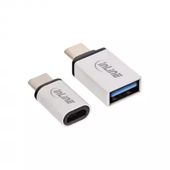 Set adaptador USB-C InLine 35809 USB-C macho a Micro-USB hembra USB3.0 A hembra