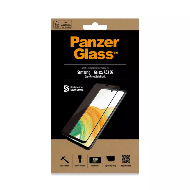 Protector de pantalla de cristal PanzerGlass Samsung Galaxy A33 5G resistente a arañazos y golpes