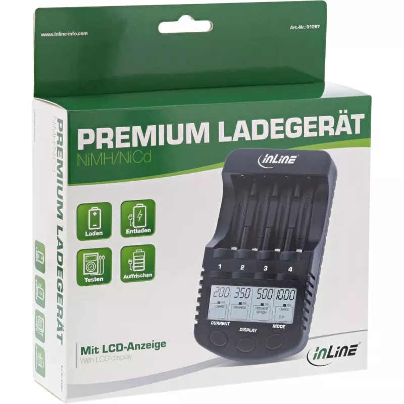 Cargador de baterías InLine 1287 pila doméstica DC
