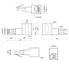 Adaptador de cable de parcheo Cat.6A InLine, RJ45 macho / hembra, acodado 90° hacia la derecha