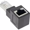 Adaptador de cable de parcheo Cat.6A InLine, RJ45 macho / hembra, acodado 90° hacia arriba