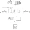 Adaptador de cable de parcheo Cat.6A InLine, RJ45 macho / hembra, acodado 90° hacia arriba