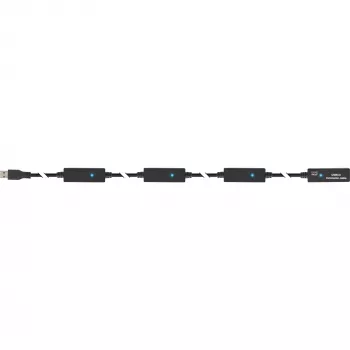 Cable repetidor activo USB3.2 Gen.1 InLine Type-A macho / hembra, negro, 20 m