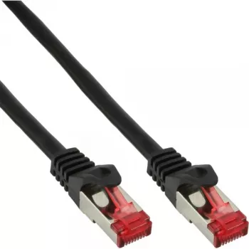 Cable de parcheo InLine S/FTP PiMF Cat.6 250MHz cobre libre de halógenos negro 0,5 m