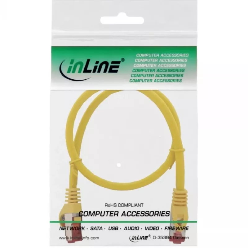 Cable de parcheo InLine S/FTP PiMF Cat.6 250MHz cobre libre de halógenos amarillo 0,25 m