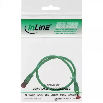 Cable de parcheo InLine S/FTP PiMF Cat.6 250MHz cobre libre de halógenos verde 0,3 m