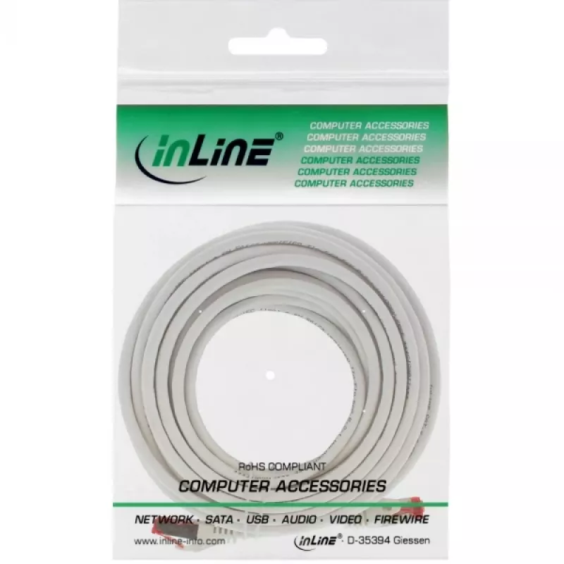 Cable de parcheo InLine S/FTP PiMF Cat.6 250MHz cobre libre de halógenos blanco 7,5 m
