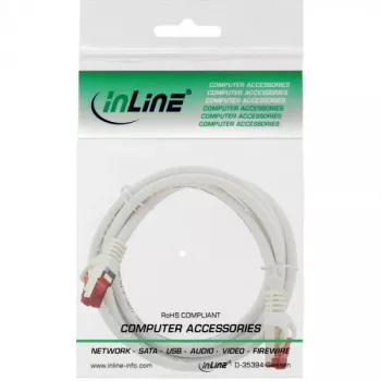 Cable de red InLine S/FTP PiMF Cat.6 250 MHz cobre libre de halógenos blanco 1 m