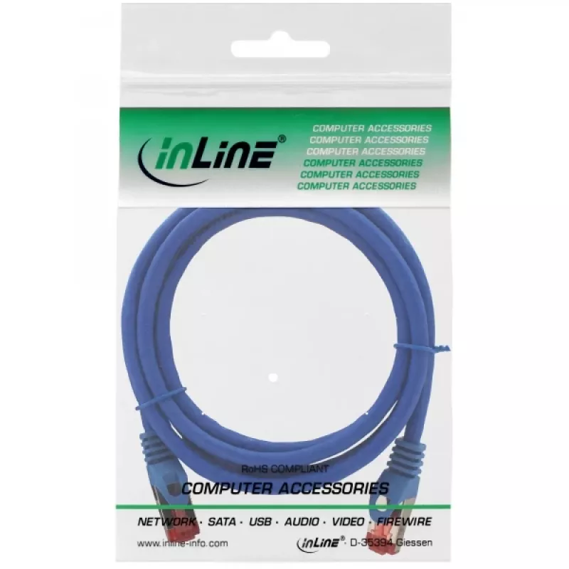 InLine Cable de red S/FTP PiMF Cat.6 250MHz cobre libre de halógenos azul 1,5m