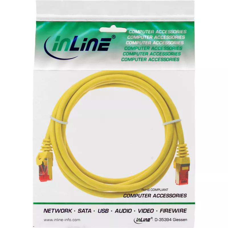 InLine Cable de red S/FTP PiMF Cat.6 250M Hz cobre libre de halógenos amarillo 2m