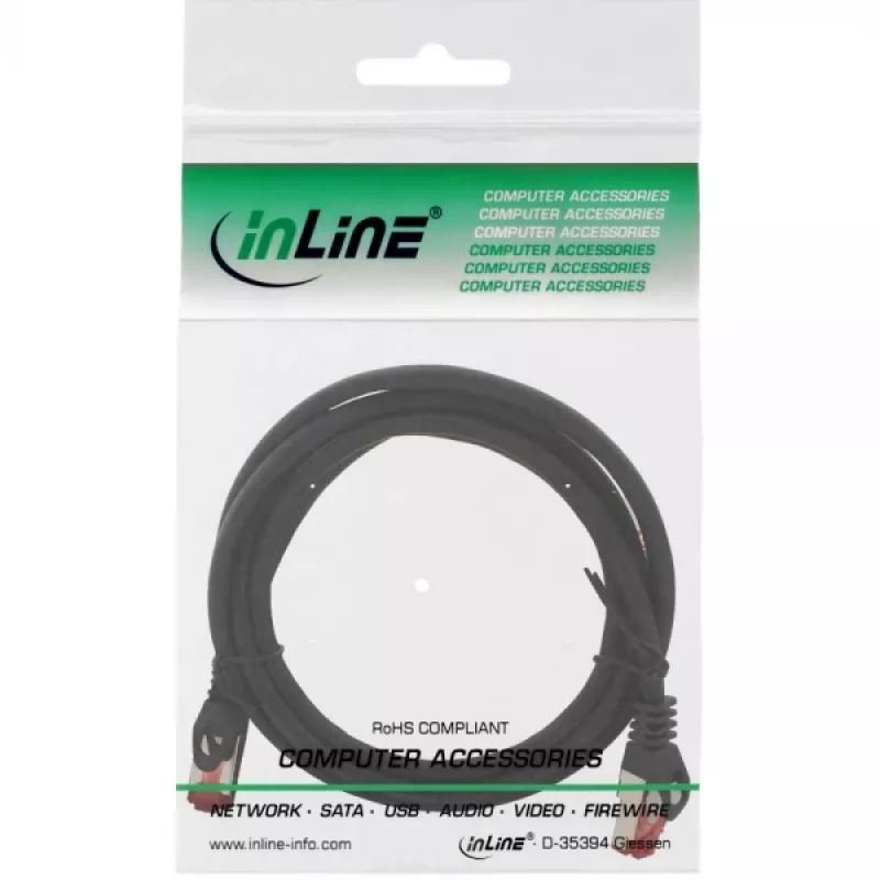 InLine Cable de red S/FTP PiMF Cat.6 250M Hz cobre libre de halógenos negro 2m