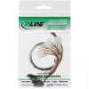 Cable SAS InLine, Mini SAS SFF-8087/4x SAS SFF-8482+alimentación, HDD SAS a controladora 0,75 m