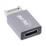 Adaptador USB 3.2 InLine, conector macho USB-E de panel frontal interno a conector hembra USB-C